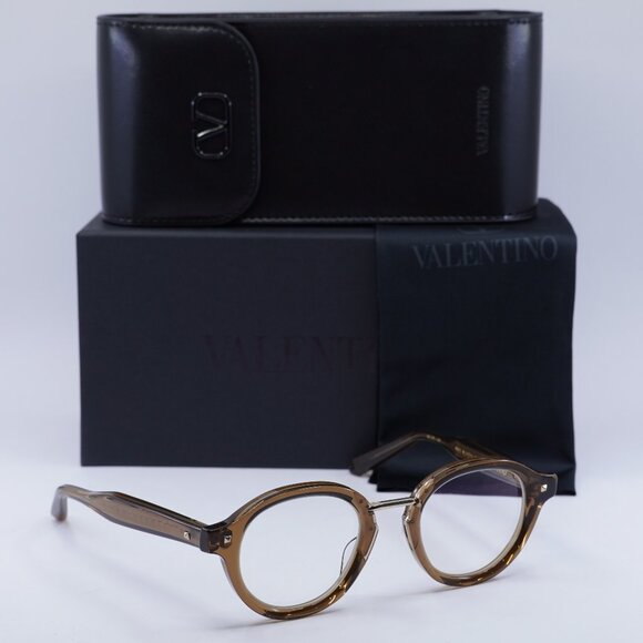 Valentino V-ESSENTIAL-IV VLX-132D Round Eyeglasses 46mm - Transparent Brown - Picture 9 of 12